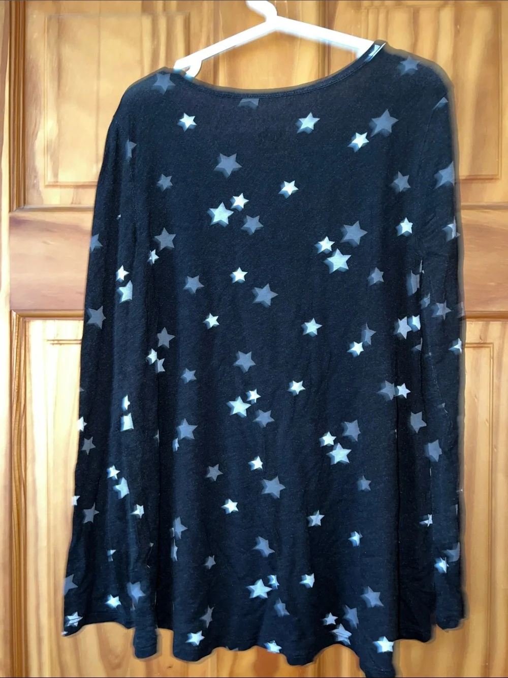 Justice Black Long Sleeve Star Print Tee